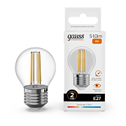 Лампа светодиодная Gauss Filament Elementary E27 8W 2700K 52218