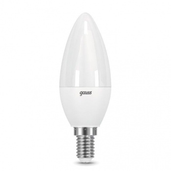 Лампа светодиодная Gauss E14 10W 6500K свеча матовая 33130