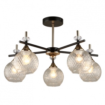 Люстра на штанге IMEX MD.4892-5-S COFFEE+FGD