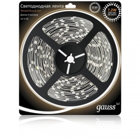 Светодиодная лента Gauss 7,2W/m 30LED/m 5050SMD теплый белый 5M 312000107