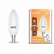 Лампа светодиодная диммируемая Gauss E14 5W 2700K матовая 1100112
