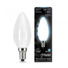 Лампа светодиодная филаментная Gauss E14 5W 4100К матовая 103201205