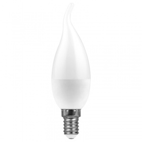 Лампа светодиодная Feron E14 9W 6400K свеча на ветру LB-570 38136