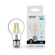 Лампа светодиодная Gauss Filament Elementary E27 7W 4100K 22227