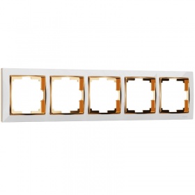 Рамка на 5 постов Werkel Snabb белый/золото W0051933 4690389161049