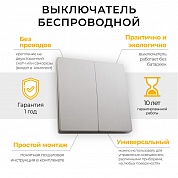 Выключатель беспроводной двухклавишный Feron TM82 41720