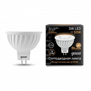 Лампа светодиодная Gauss GU5.3 5W 2700K матовая 201505105