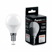 Лампа светодиодная Feron.PRO LB-1407 шар E14 7.5W 6400K 38073
