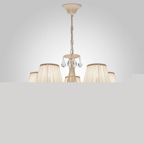 Подвесная люстра Eurosvet 10054/5 белый с золотом/прозрачный хрусталь Strotskis