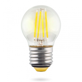 Лампа светодиодная Voltega E27 6W 2800К шар прозрачный VG10-G1E27warm6W-F 7023