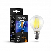Лампа светодиодная филаментная диммируемая Voltega E14 5W 3000K шар прозрачный VG10-G1E14warm5W-FD 8464