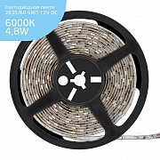 Светодиодная влагозащищенная лента Gauss 4,8W/m 60LED/m 2835SMD холодный белый 5M 356000305