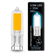 Лампа светодиодная Gauss G9 3.5W 4100K прозрачная 107809203